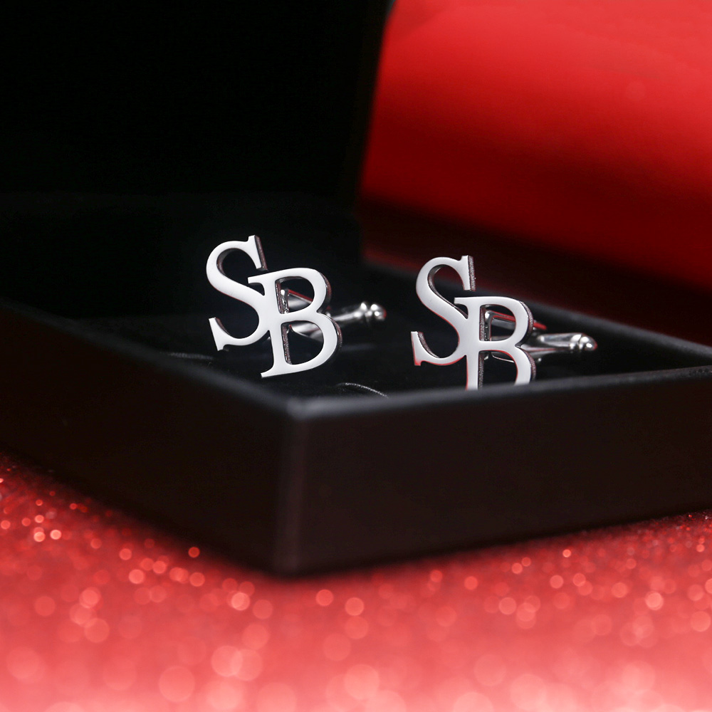 Men'S Grooming & Health Made Simple - Tangula Custom Initials Cufflinks Stainless steel