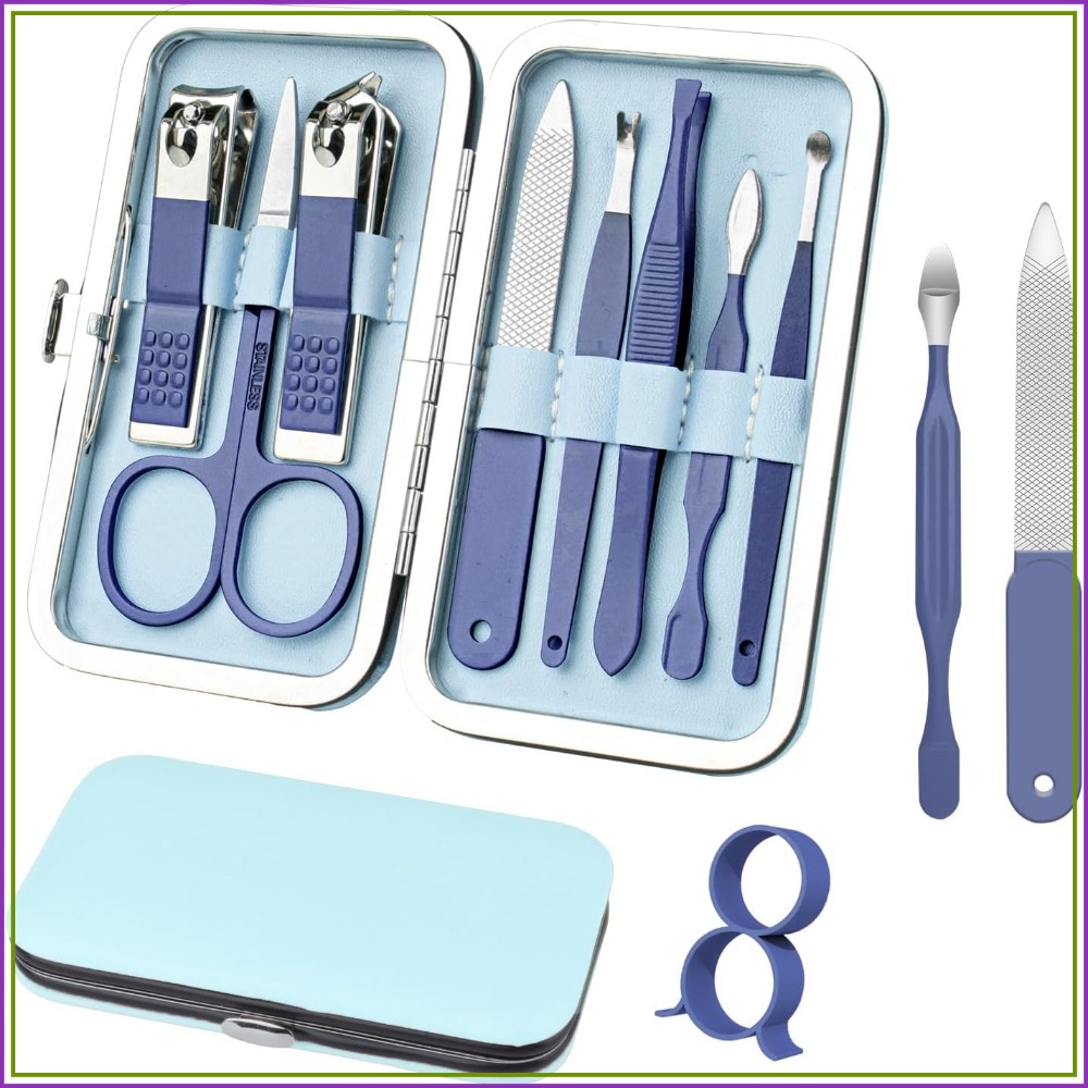 Nail Care Kit Mens - 8 in 1 Manicure Set, Professional