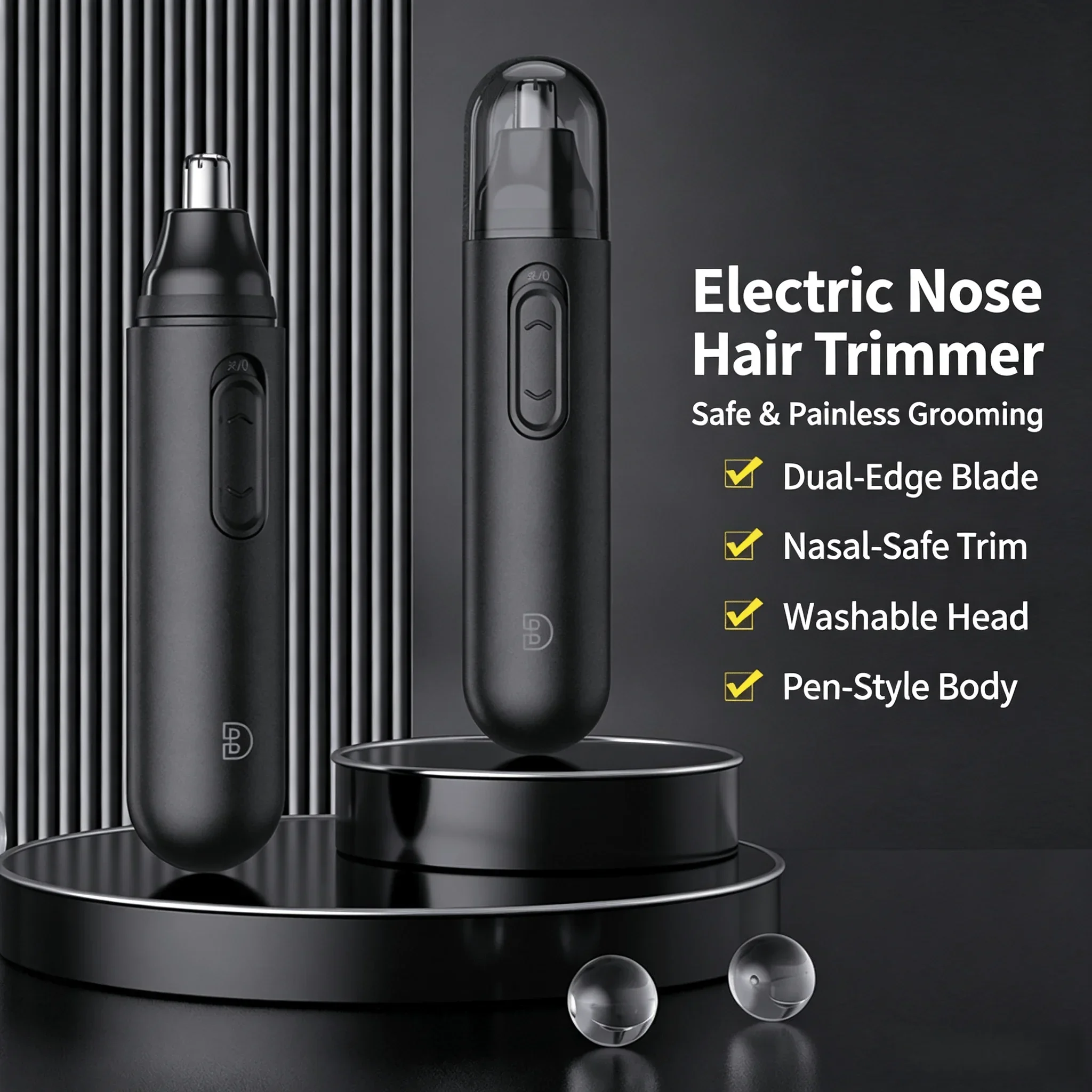 Men'S Grooming & Health Made Simple - Multi-Functional Electric Nasal Hair Trimmer 360°