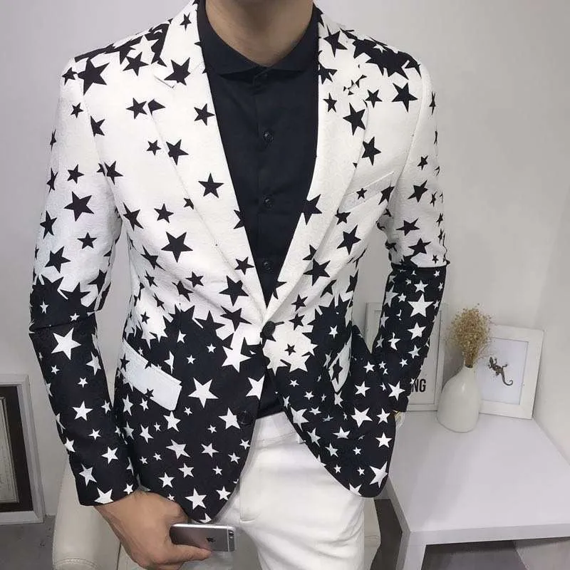 Star Print Slim Fit Blazers 20 - огляд і ціна Men'S Grooming Club