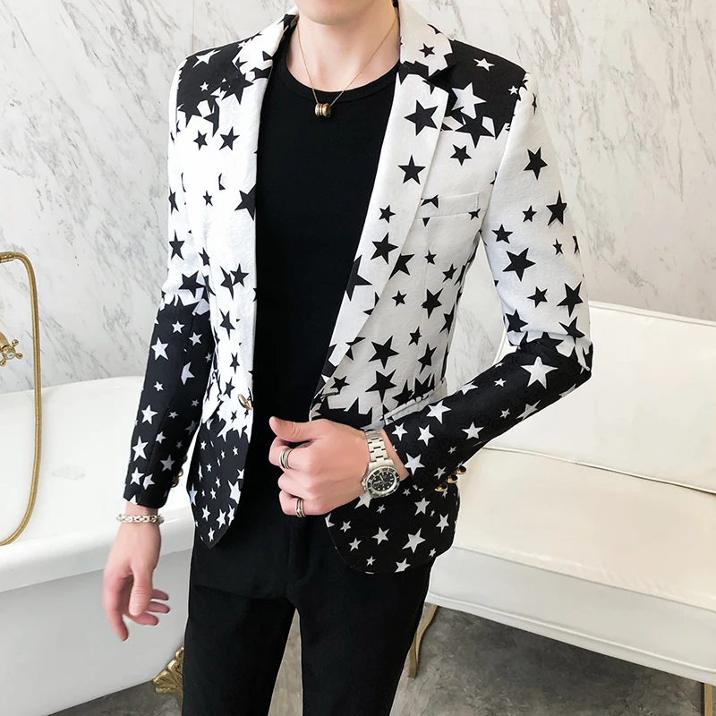 Star Print Slim Fit Blazers 20 - огляд і ціна Men'S Grooming Club