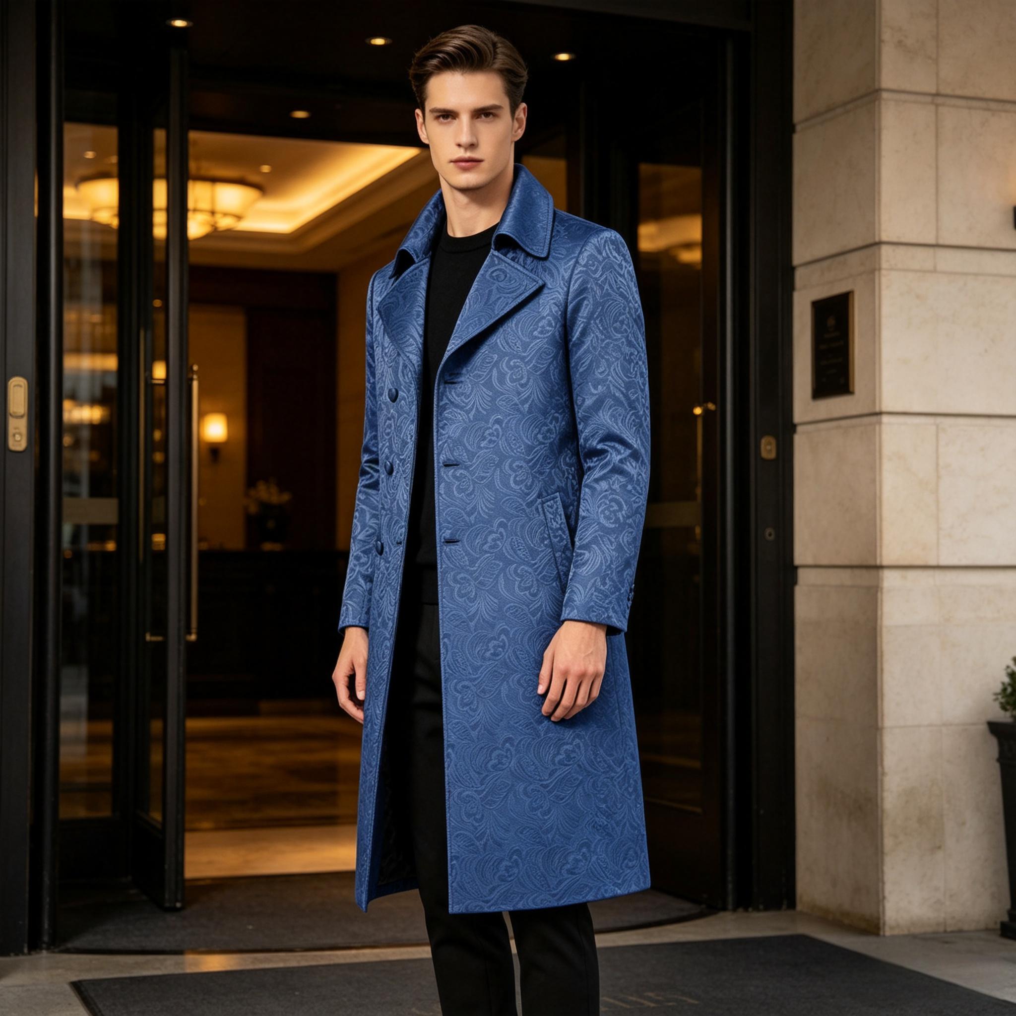 Men Luxury Jacquard Long Trenc - огляд і ціна Men'S Grooming Club