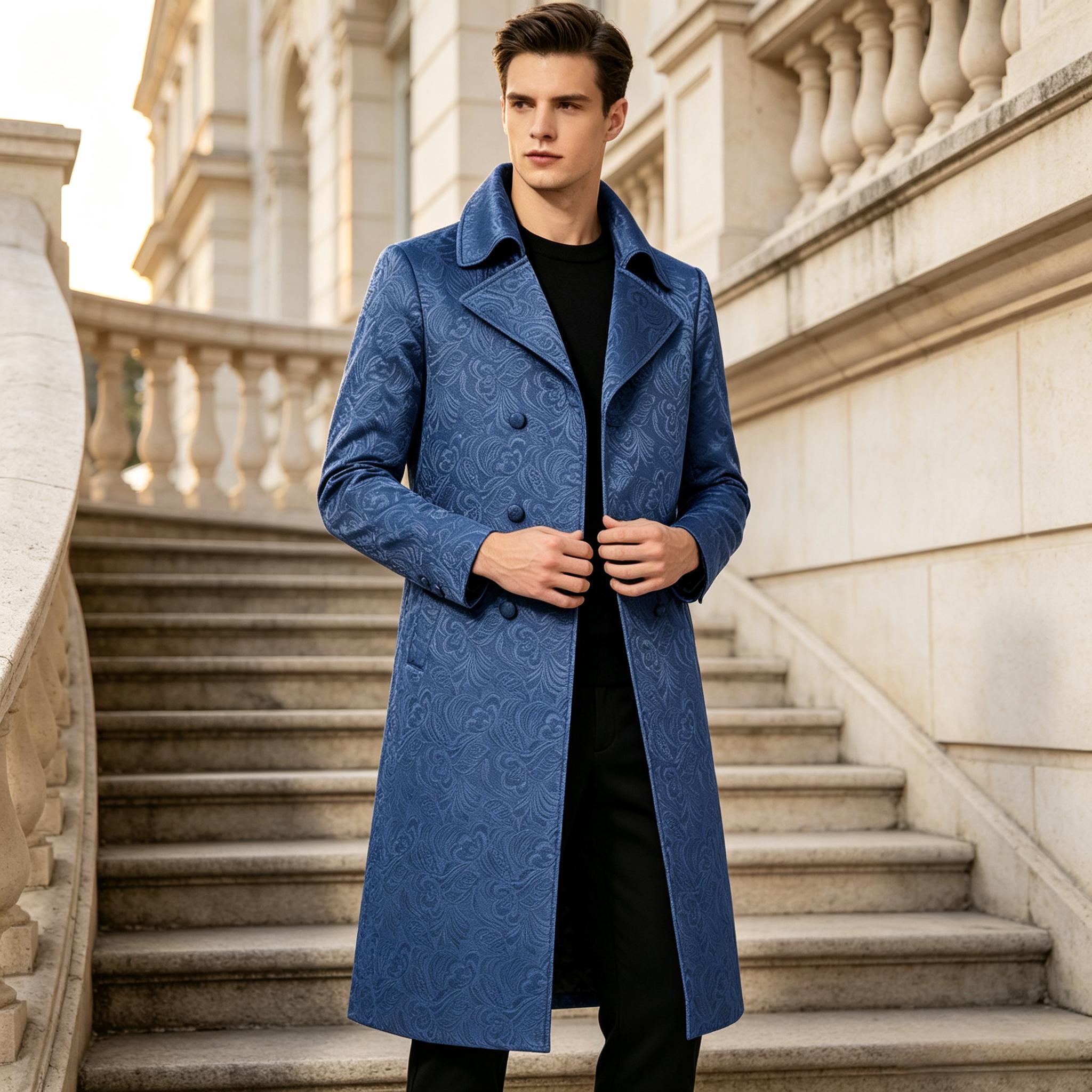 Men Luxury Jacquard Long Trenc - огляд і ціна Men'S Grooming Club