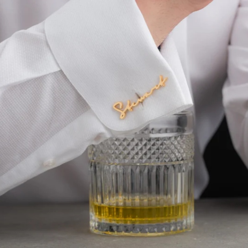 Custom Name Cufflinks 18K Gold - огляд і ціна Men'S Grooming & Health Made Simple